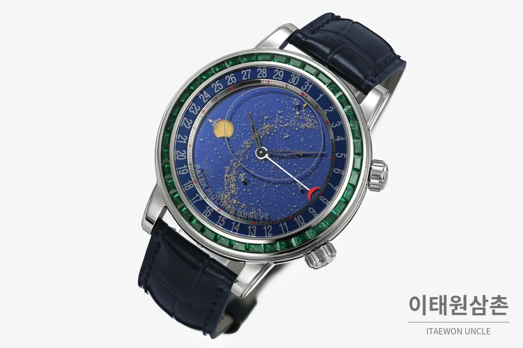 파텍필립 스카이문 오토매틱 44mm 블루 다이얼