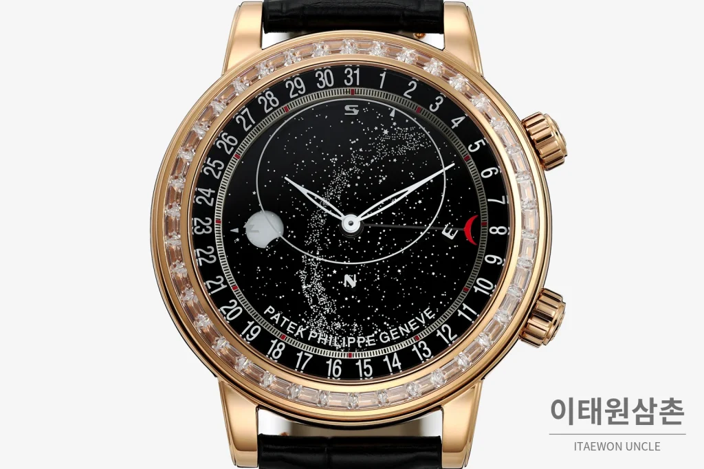파텍필립 스카이문 오토매틱 44mm 블랙 다이얼