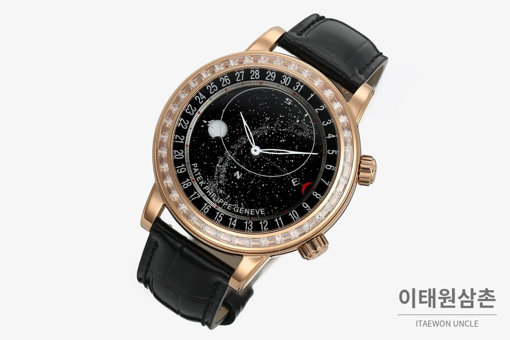 파텍필립 스카이문 오토매틱 44mm 블랙 다이얼