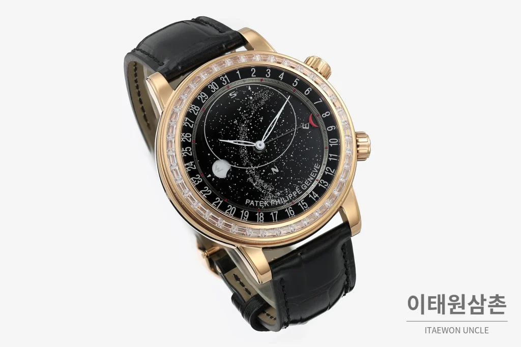 파텍필립 스카이문 오토매틱 44mm 블랙 다이얼