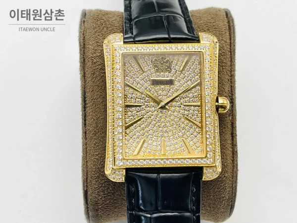 피아제 AF3 블랙 다이아몬드 베젤 오토매틱 41mm 골드 다이얼