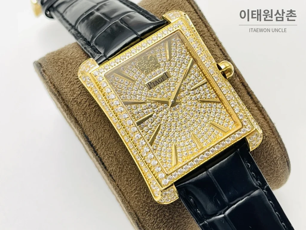 피아제 AF3 블랙 다이아몬드 베젤 오토매틱 41mm 골드 다이얼