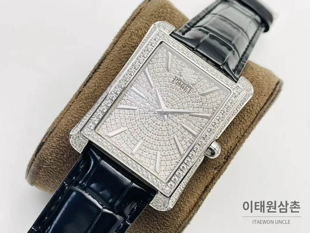 피아제 AF3 블랙 다이아몬드 베젤 오토매틱 41mm 화이트 다이얼