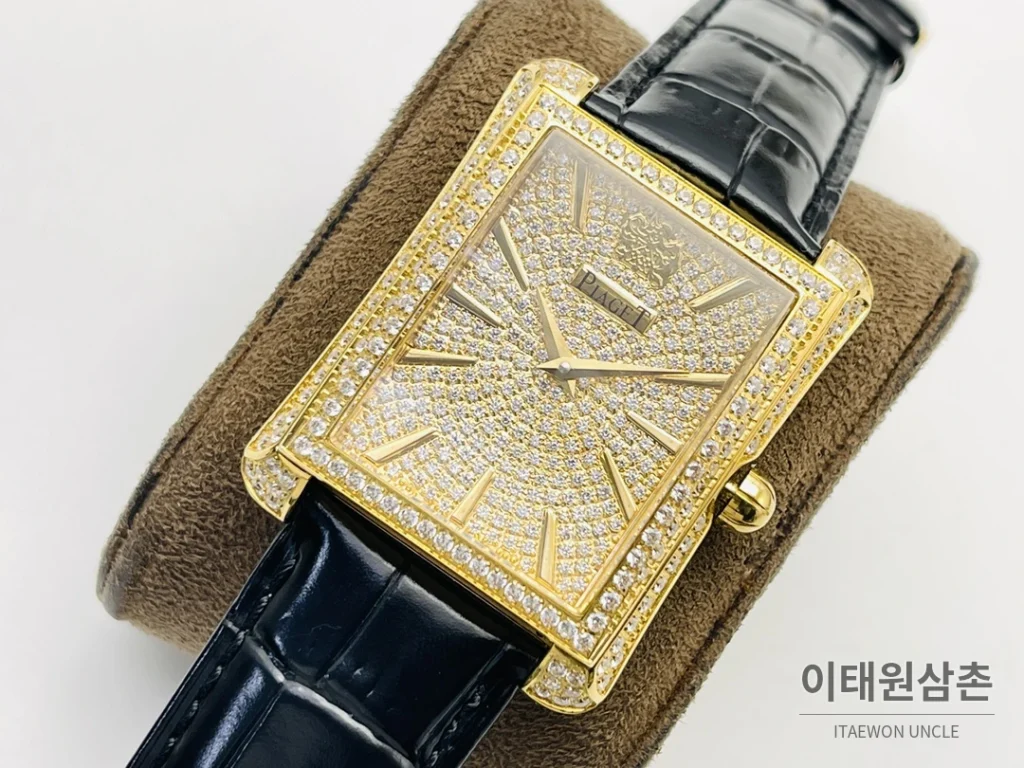 피아제 AF3 블랙 다이아몬드 베젤 오토매틱 41mm 골드 다이얼