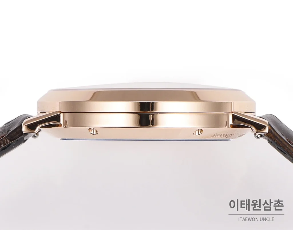 피아제 알티플라노 오리진 울트라씬 오토매틱 40mm 화이트 브라운 가죽 스트랩