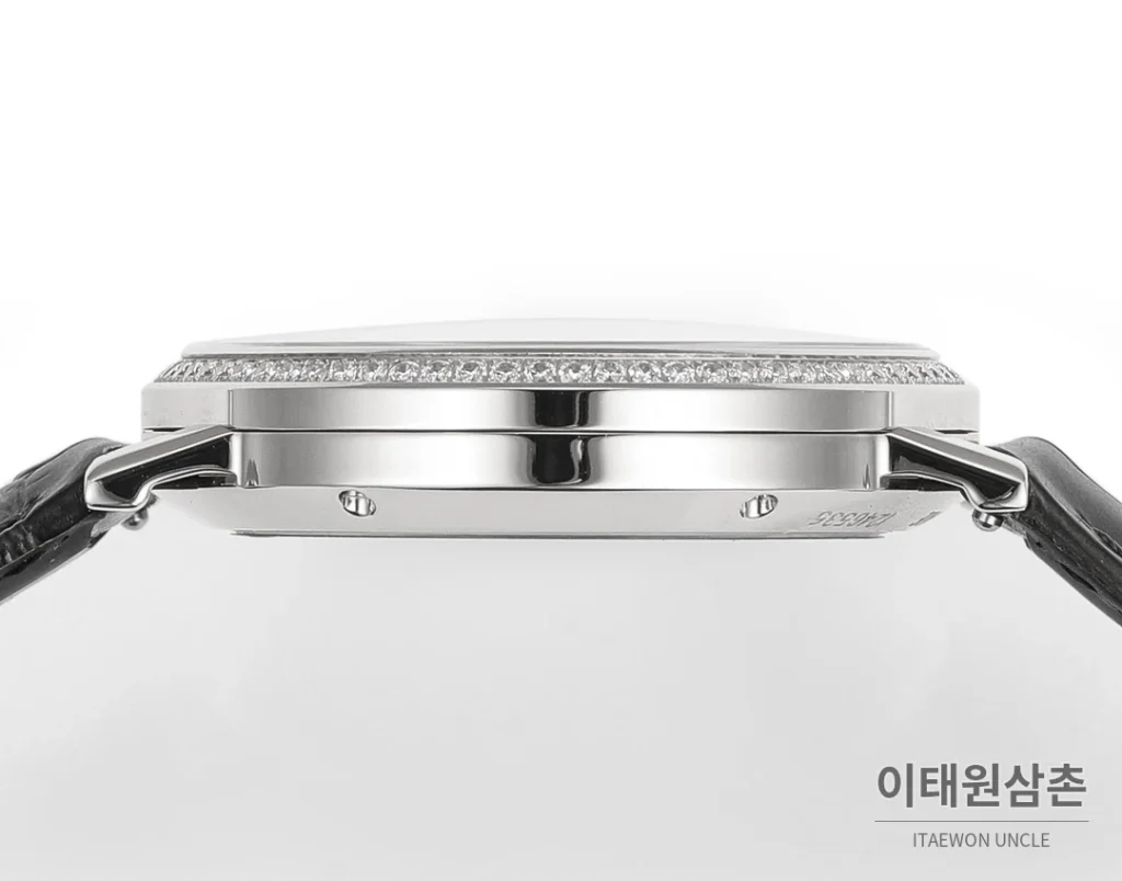 피아제 알티플라노 오리진 울트라씬 오토매틱 40mm 화이트 블랙 가죽 스트랩