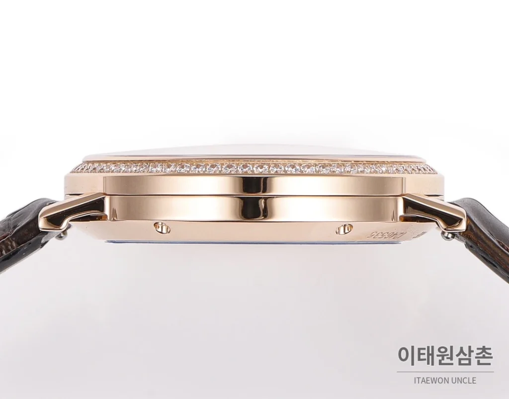 피아제 알티플라노 오리진 울트라씬 오토매틱 40mm 화이트 브라운 가죽 스트랩 (2)