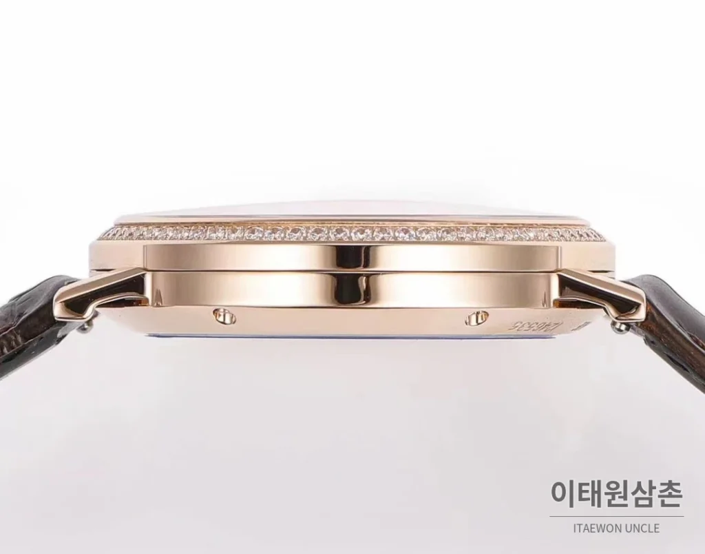 피아제 알티플라노 오리진 울트라씬 오토매틱 40mm 화이트 브라운 가죽 스트랩 (3)