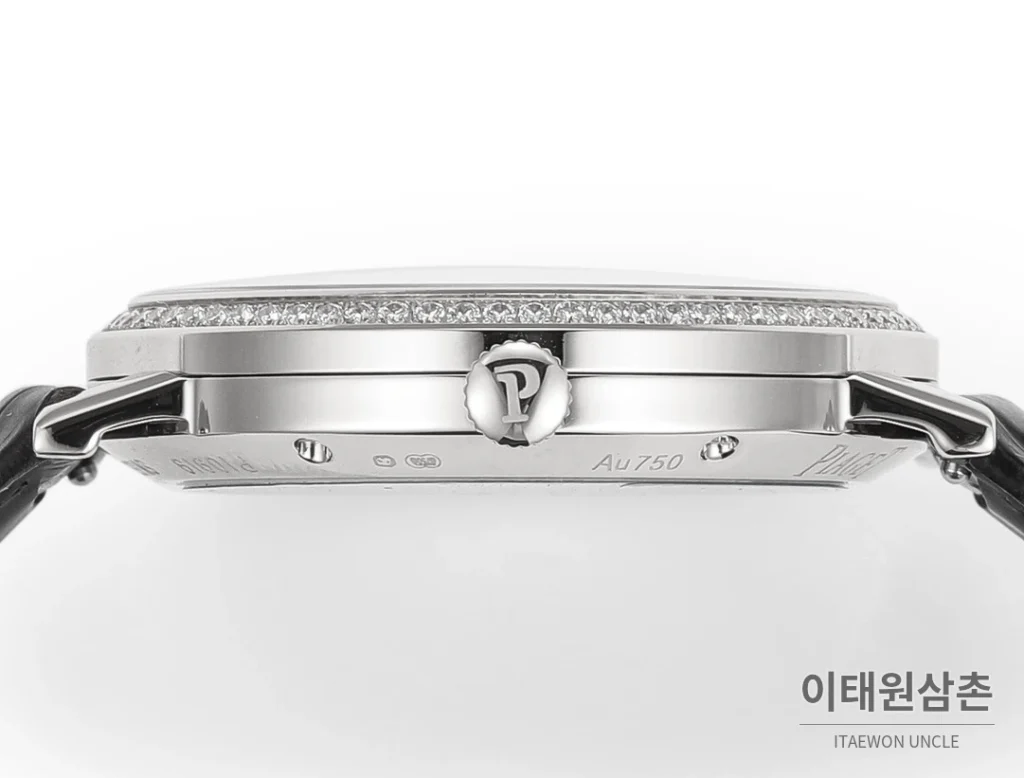 피아제 알티플라노 오리진 울트라씬 오토매틱 40mm 화이트 블랙 가죽 스트랩