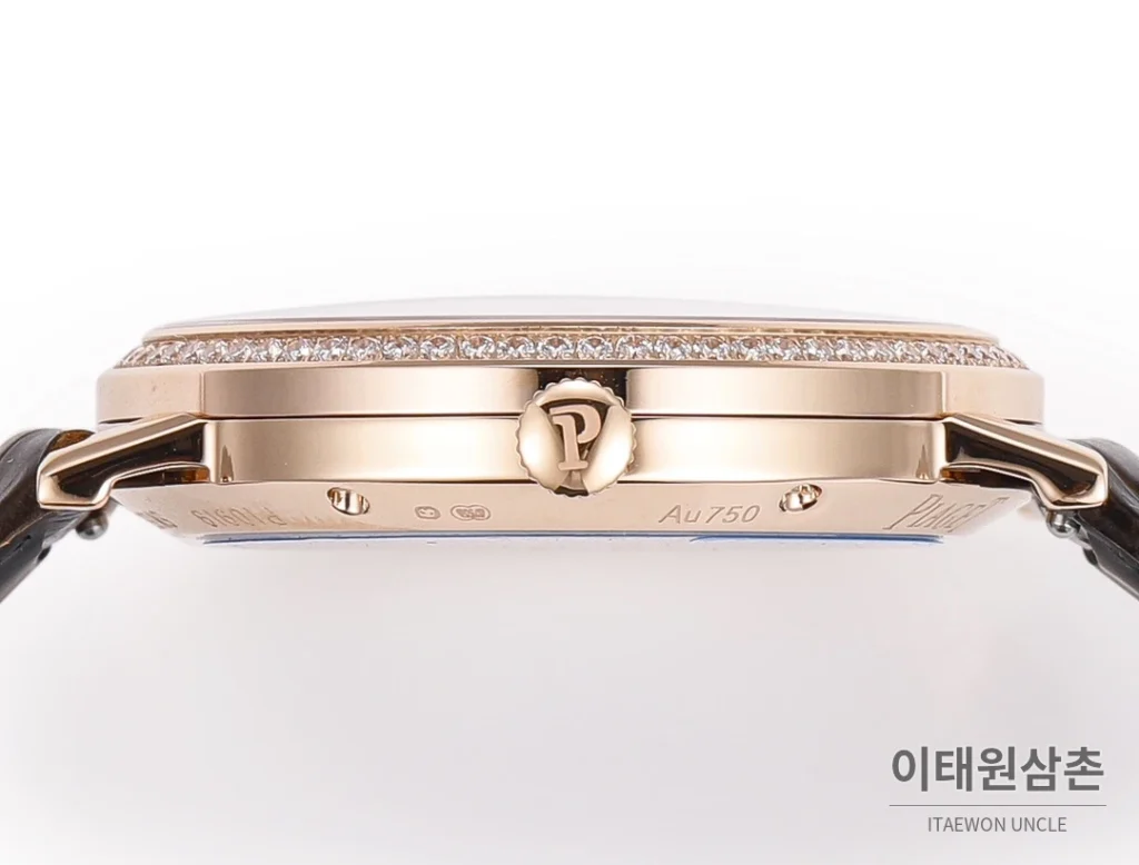 피아제 알티플라노 오리진 울트라씬 오토매틱 40mm 화이트 브라운 가죽 스트랩 (2)