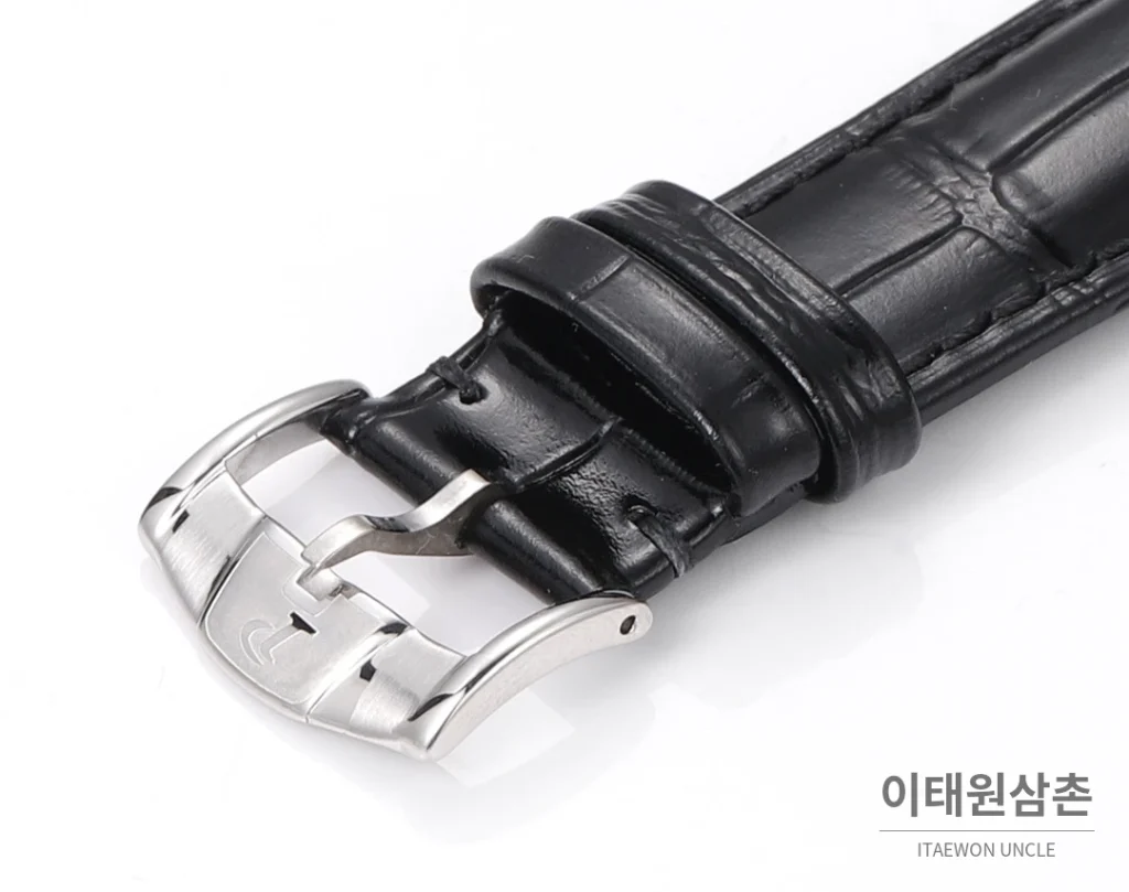 피아제 알티플라노 오리진 울트라씬 오토매틱 40mm 화이트 블랙 가죽 스트랩