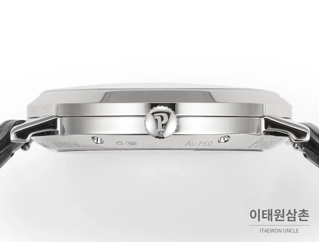 피아제 알티플라노 오리진 울트라씬 스몰세컨즈 데이트 오토매틱 40mm 실버 블랙 가죽 스트랩