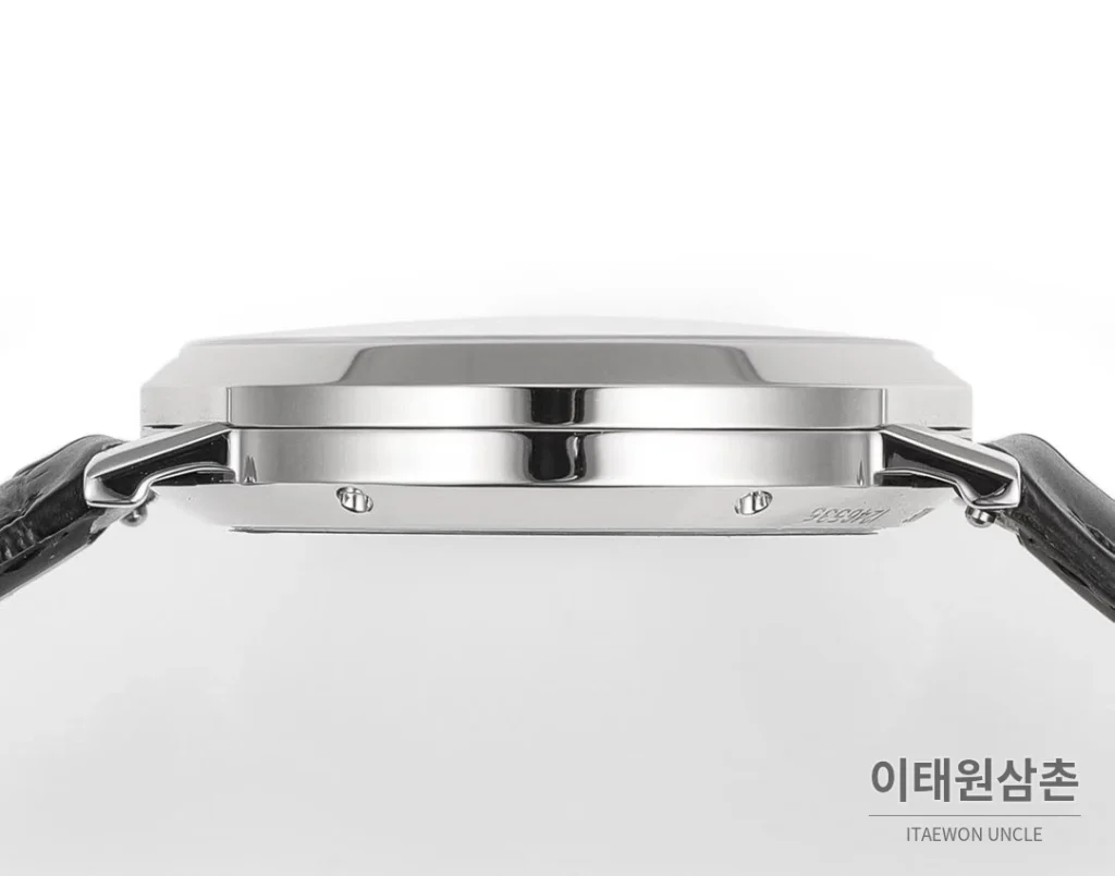 피아제 알티플라노 오리진 울트라씬 스몰세컨즈 데이트 오토매틱 40mm 실버 블랙 가죽 스트랩