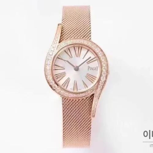 피아제 라임라이트 갈라 스틸 다이아세팅 화이트다이얼 쿼츠 32mm 로즈골드 브레이슬릿