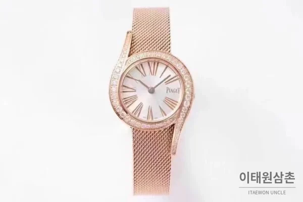 피아제 라임라이트 갈라 스틸 다이아세팅 화이트다이얼 쿼츠 32mm (2) 피아제 라임라이트 갈라 스틸 다이아세팅 화이트다이얼 쿼츠 32mm 로즈골드 브레이슬릿
