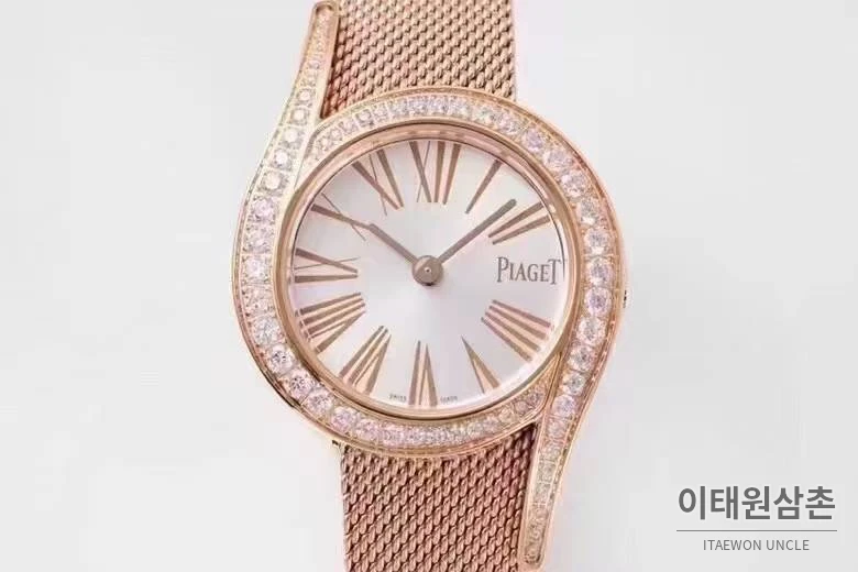 피아제 라임라이트 갈라 스틸 다이아세팅 화이트다이얼 쿼츠 32mm 로즈골드 브레이슬릿