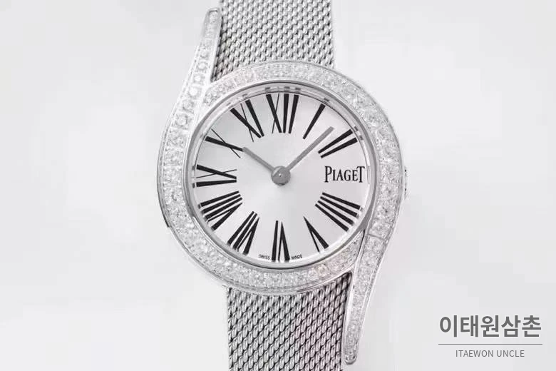 피아제 라임라이트 갈라 스틸 다이아세팅 화이트다이얼 쿼츠 32mm 스틸 브레이슬릿