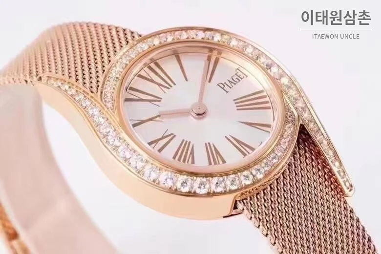 피아제 라임라이트 갈라 스틸 다이아세팅 화이트다이얼 쿼츠 32mm 로즈골드 브레이슬릿