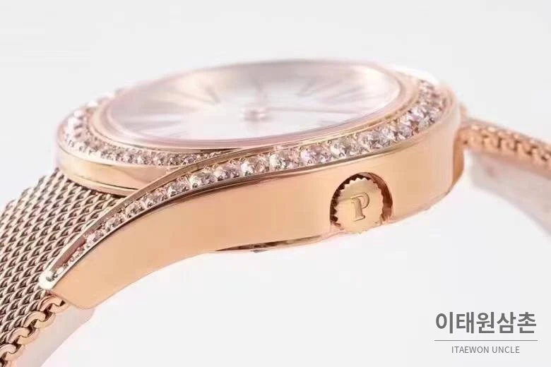 피아제 라임라이트 갈라 스틸 다이아세팅 화이트다이얼 쿼츠 32mm 로즈골드 브레이슬릿