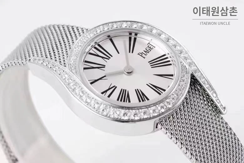 피아제 라임라이트 갈라 스틸 다이아세팅 화이트다이얼 쿼츠 32mm 스틸 브레이슬릿