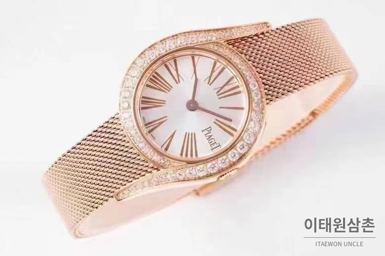 피아제 라임라이트 갈라 스틸 다이아세팅 화이트다이얼 쿼츠 32mm 로즈골드 브레이슬릿