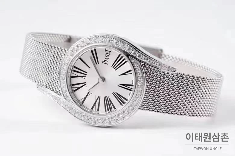 피아제 라임라이트 갈라 스틸 다이아세팅 화이트다이얼 쿼츠 32mm 스틸 브레이슬릿