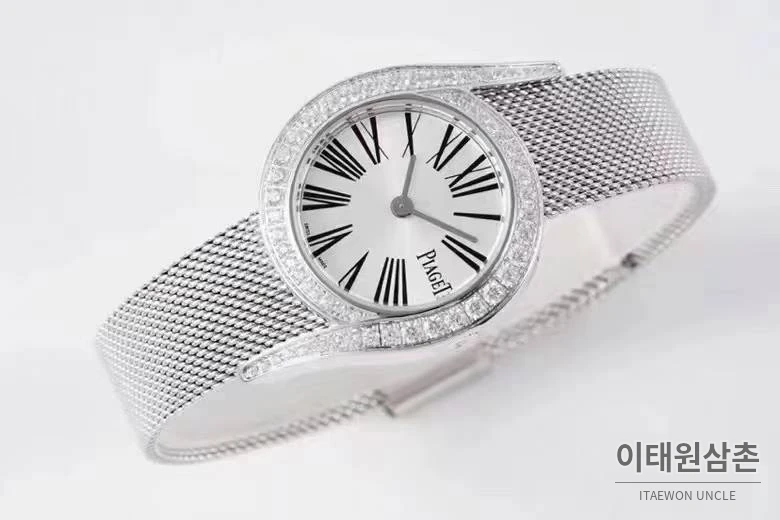피아제 라임라이트 갈라 스틸 다이아세팅 화이트다이얼 쿼츠 32mm 스틸 브레이슬릿