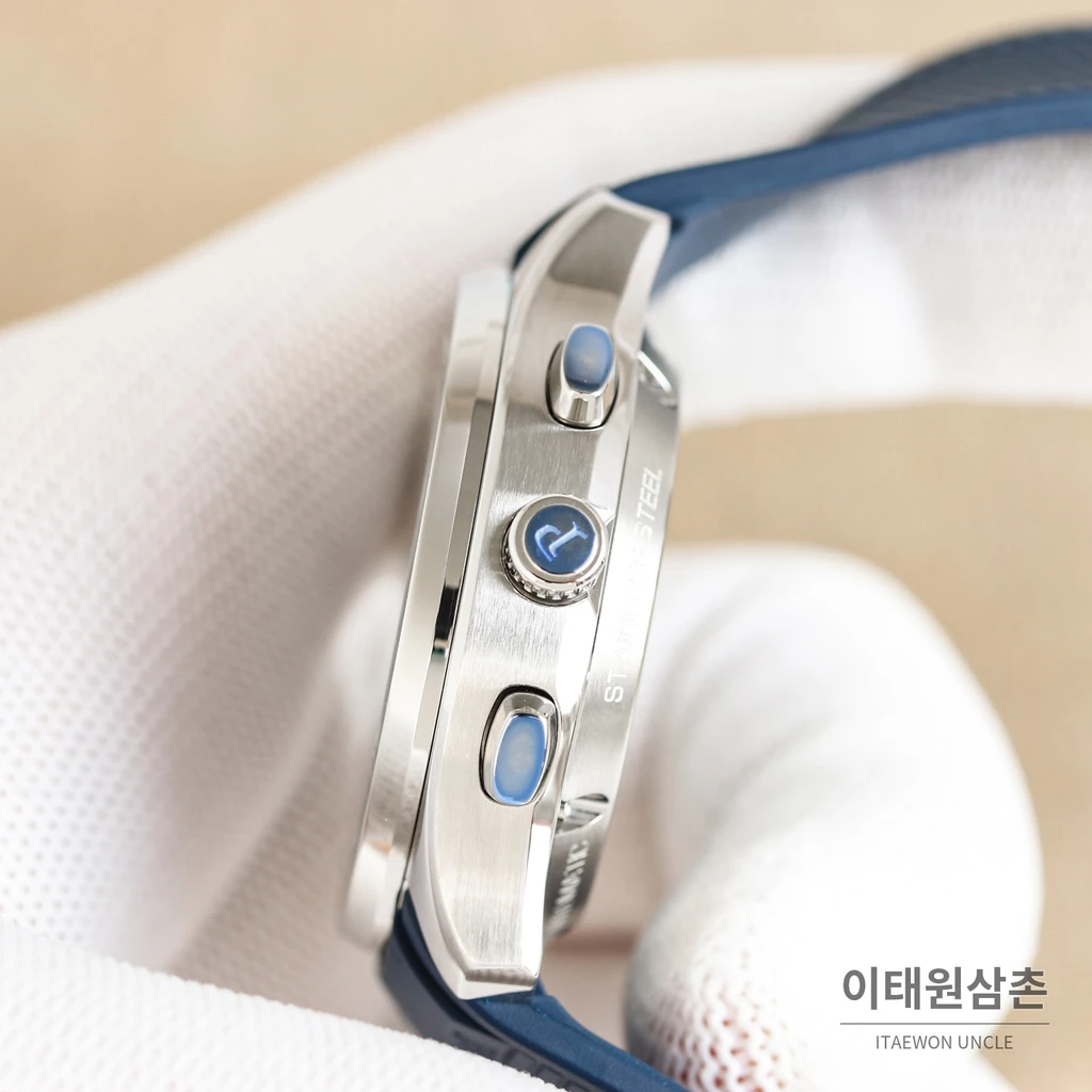 피아제 폴로 S 크로노그래프 스틸 케이스 러버 스트랩 오토매틱 시계 42mm