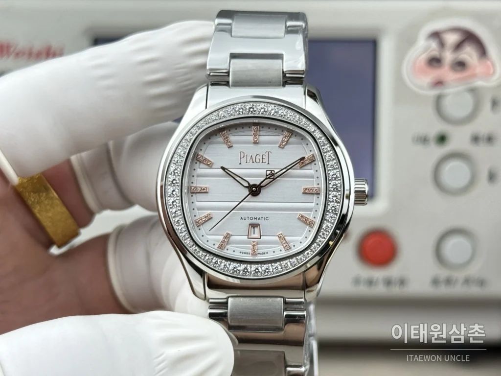 피아제 폴로 스틸 쿠션다이얼 오토매틱 커플시계 36mm