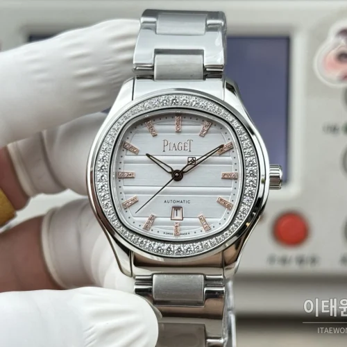 피아제 폴로 스틸 쿠션다이얼 오토매틱 커플시계 36mm