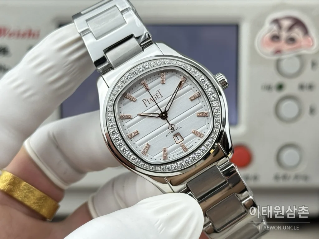 피아제 폴로 스틸 쿠션다이얼 오토매틱 커플시계 36mm