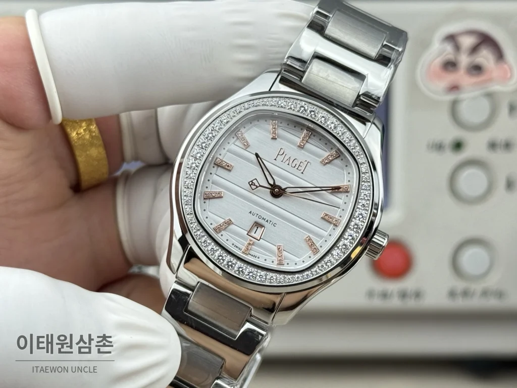 피아제 폴로 스틸 쿠션다이얼 오토매틱 커플시계 36mm