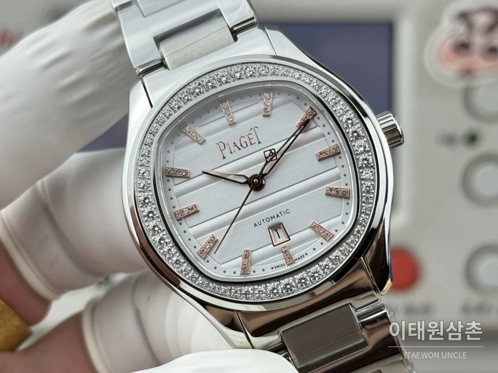 피아제 폴로 스틸 쿠션다이얼 오토매틱 커플시계 36mm