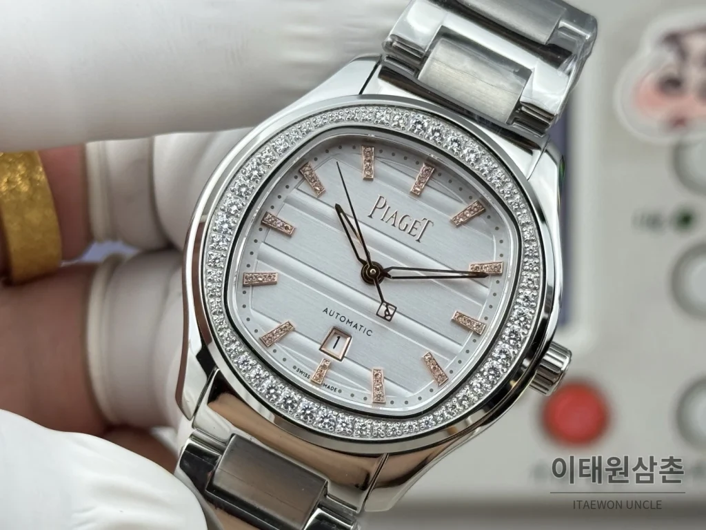 피아제 폴로 스틸 쿠션다이얼 오토매틱 커플시계 36mm