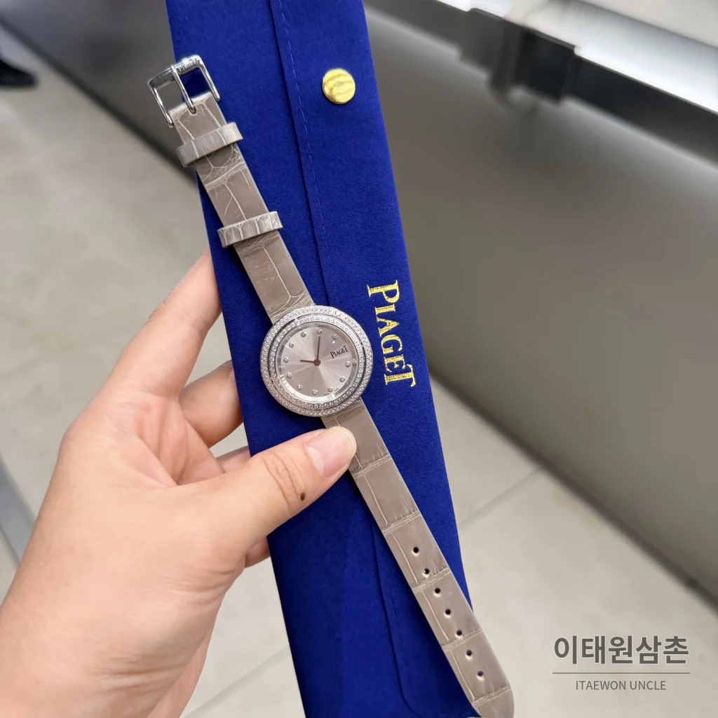 피아제 포제션 회전베젤 악어가죽 쿼츠 여성시계