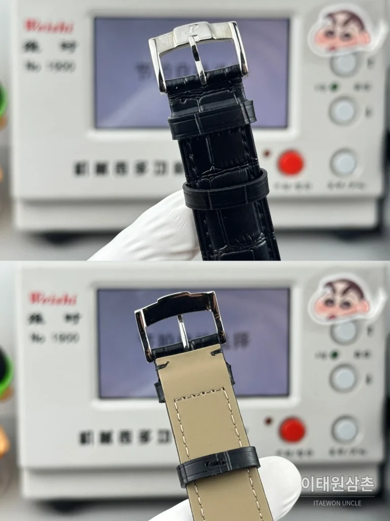 피아제 스퀘어케이스 블랙다이얼 레더스트랩 오토매틱 42mm