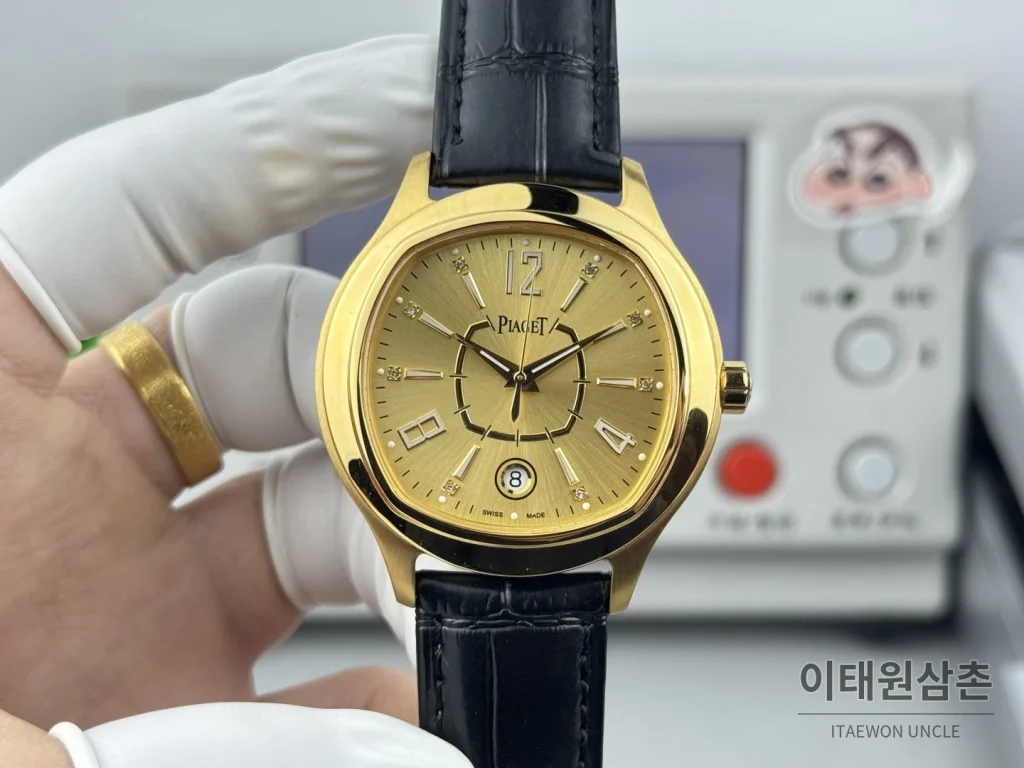 피아제 스퀘어케이스 골드베젤 골드다이얼 오토매틱 42mm