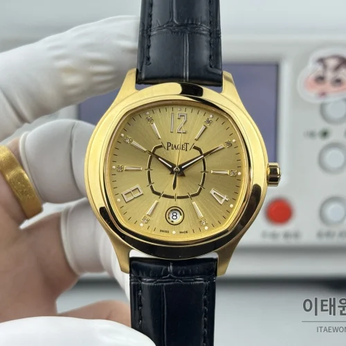 피아제 스퀘어케이스 골드베젤 골드다이얼 오토매틱 42mm