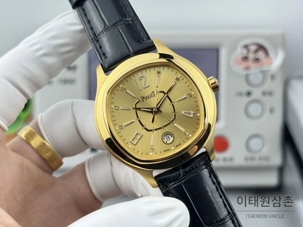 피아제 스퀘어케이스 골드베젤 골드다이얼 오토매틱 42mm
