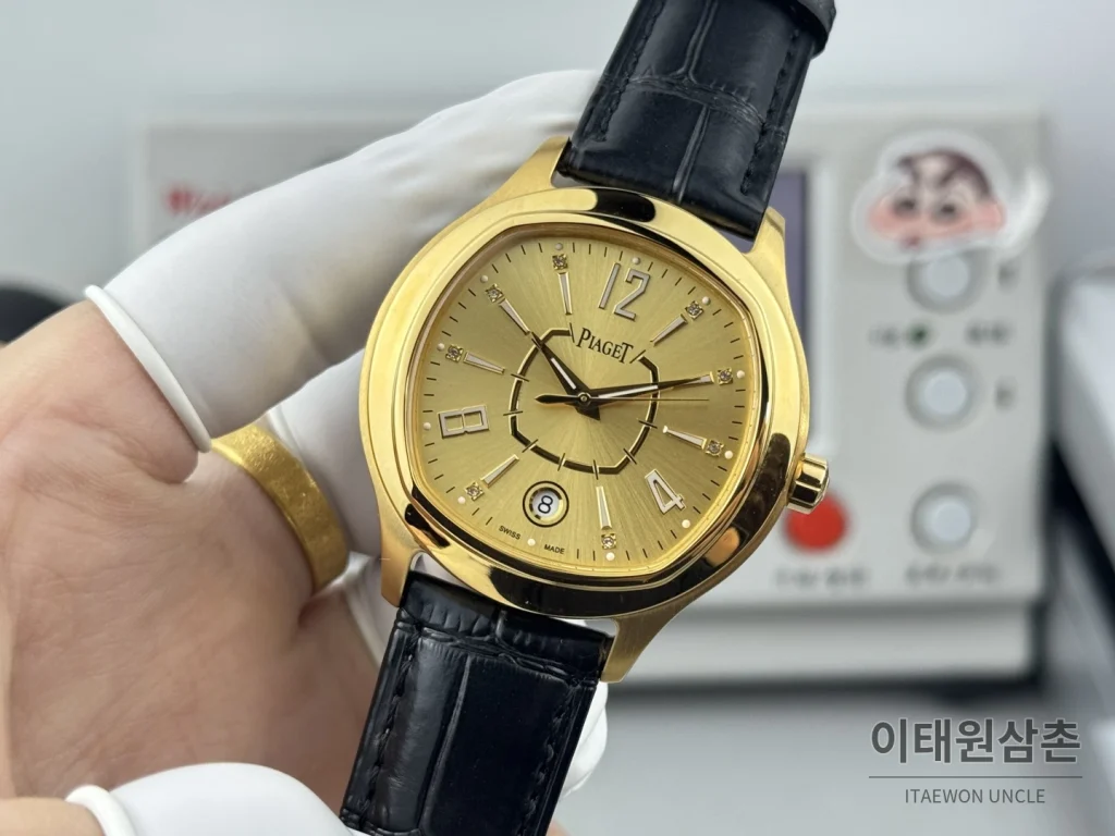 피아제 스퀘어케이스 골드베젤 골드다이얼 오토매틱 42mm