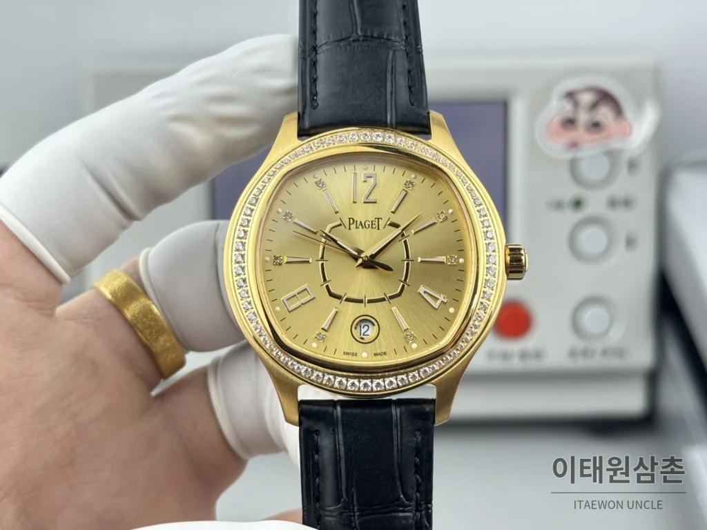 피아제 스퀘어케이스 골드베젤 골드다이얼 오토매틱 42mm