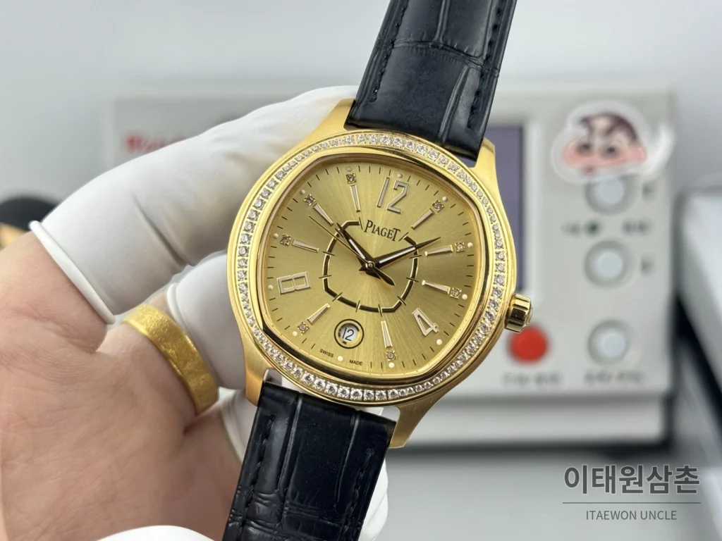 피아제 스퀘어케이스 골드베젤 골드다이얼 오토매틱 42mm