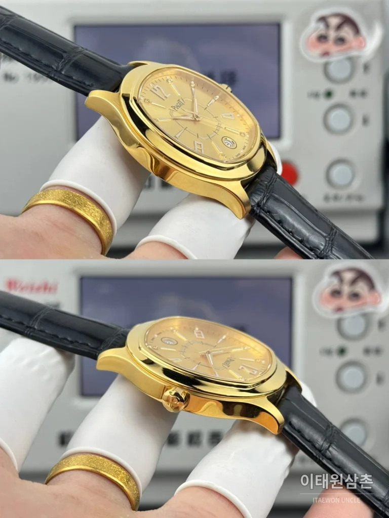 피아제 스퀘어케이스 골드베젤 골드다이얼 오토매틱 42mm
