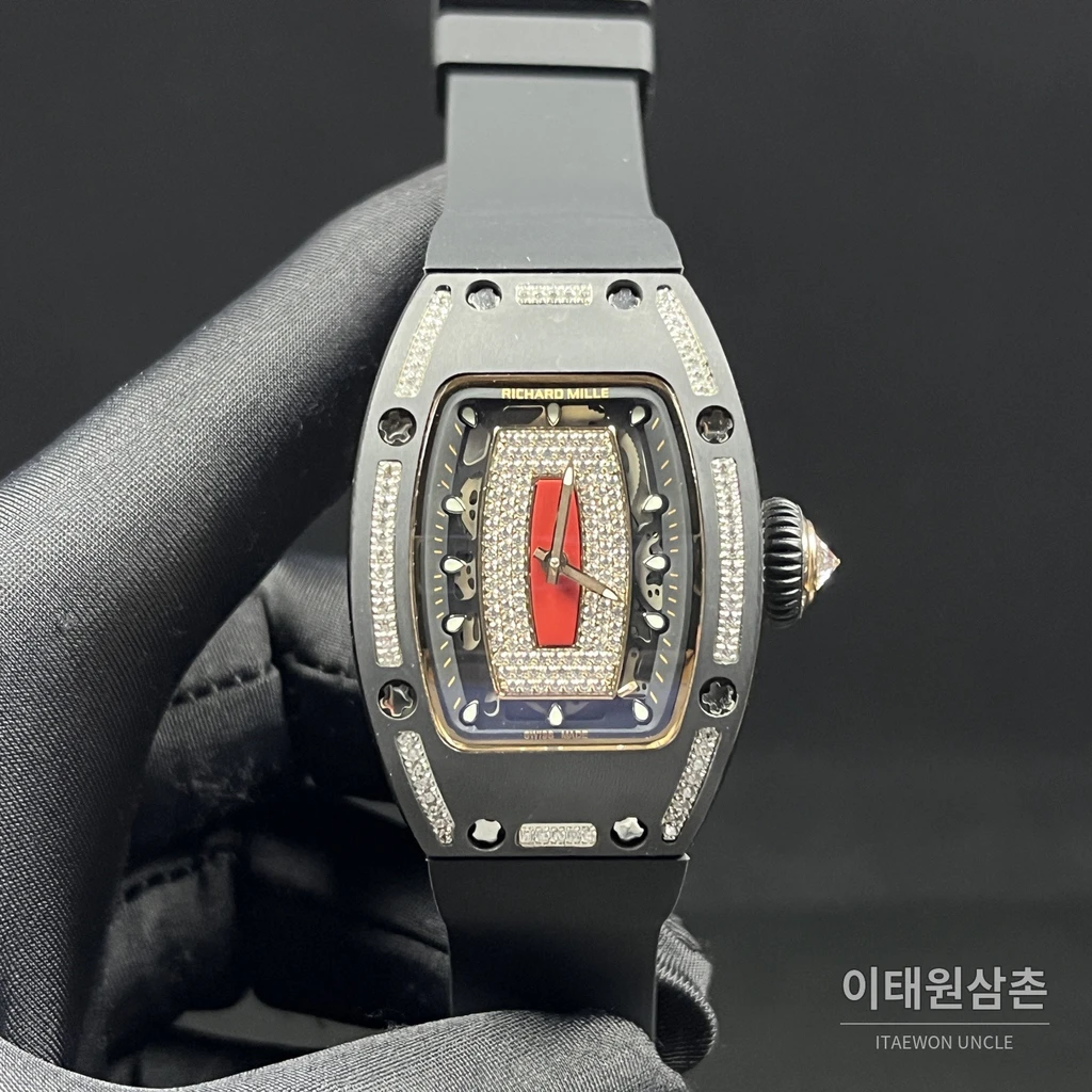 리차드밀 블랙세라믹베젤 블랙다이아 스켈레톤 여성용 시계