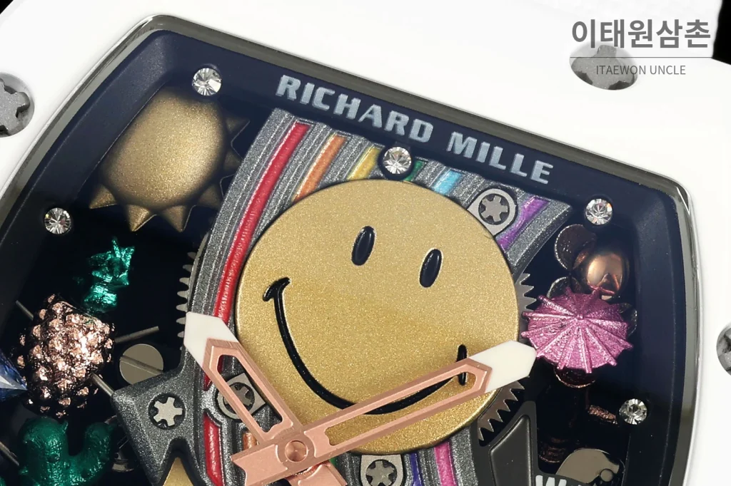 리차드밀 RM 88 투르비용 오토매틱 멀티컬러 다이얼 화이트 나일론 스트랩 세라믹 케이스