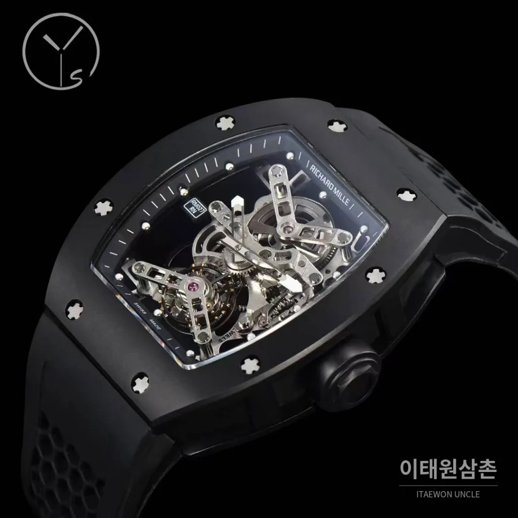 리차드밀 RM027 티타늄 스켈레톤 투르비옹 수동 50mm