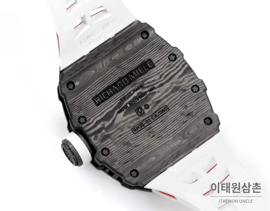 리차드밀 RM35-01 라파엘 나달 카본 스켈레톤 오토매틱 43mm 스켈레톤 다이얼 화이트 러버 스트랩