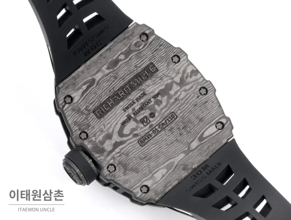 리차드밀 RM35-01 라파엘 나달 카본 스켈레톤 오토매틱 43mm 스켈레톤 다이얼 블랙 러버 스트랩