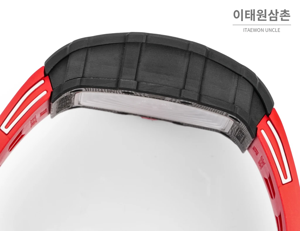 리차드밀 RM35-02 라파엘 나달 카본 파이버 스켈레톤 오토매틱 43mm 블랙 / 레드 레드 러버 스트랩
