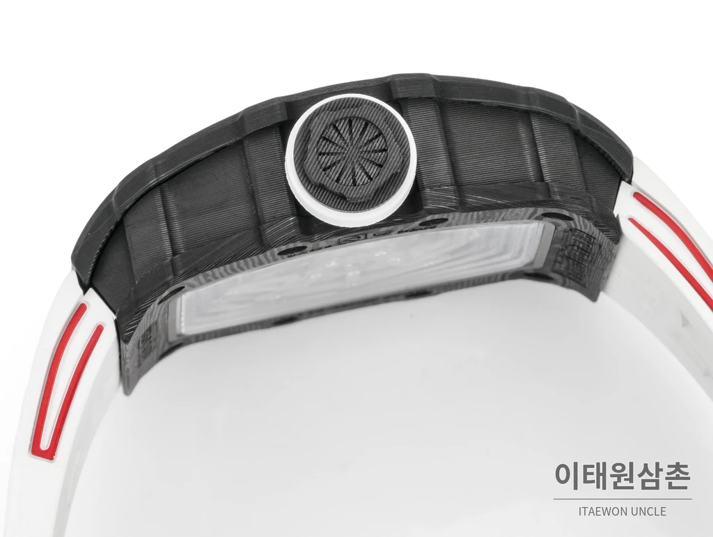리차드밀 RM35-02 라파엘 나달 카본 파이버 스켈레톤 오토매틱 43mm 블랙 / 레드 화이트 러버 스트랩